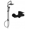 Mexen Tord povrchová sprchová sada s dešťovou sprchou a sprchovou baterií Pecos, černá - 72740200-70