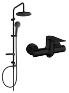 Mexen Erik nástěnný sprchový set s dešťovou sprchou a sprchovou baterií Pecos, černý - 72740205-70