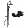 Mexen Carl nástěnná sprchová sada s dešťovou sprchou a sprchovou baterií Pecos, černá - 72740240-70