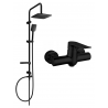 Mexen Sven nástěnná sprchová sada s dešťovou sprchou a sprchovou baterií Pecos, černá - 72740262-70