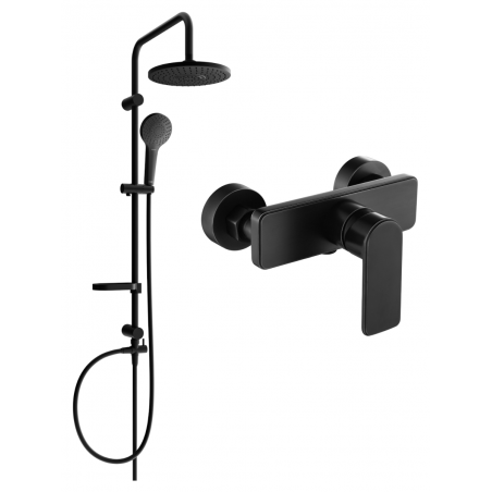 Mexen Erik nástěnná sprchová sada s dešťovou sprchou a sprchovou baterií Cetus, černá - 744340205-70