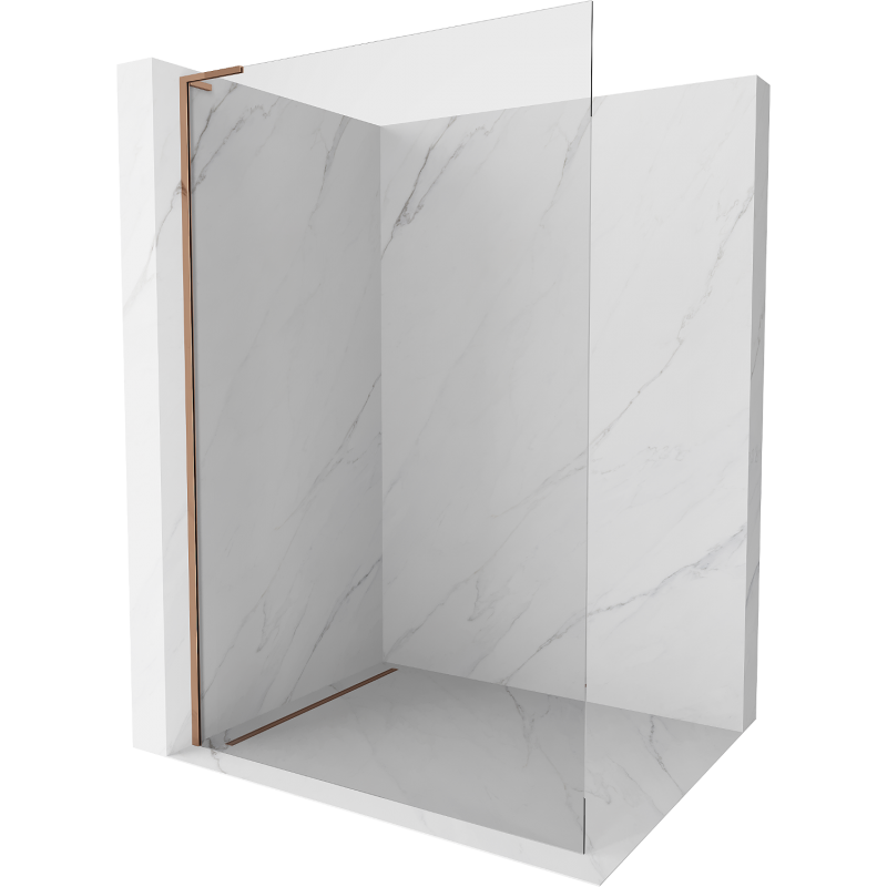 Mexen Kioto L Sprchová stěna Walk-in 120 x 200 cm, transparentní, růžové zlato - 800-120-103-60-00