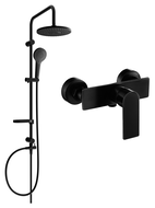 Mexen Erik nástěnná sprchová sada s dešťovou sprchou a sprchovou baterií Alfa, černá - 745740205-70