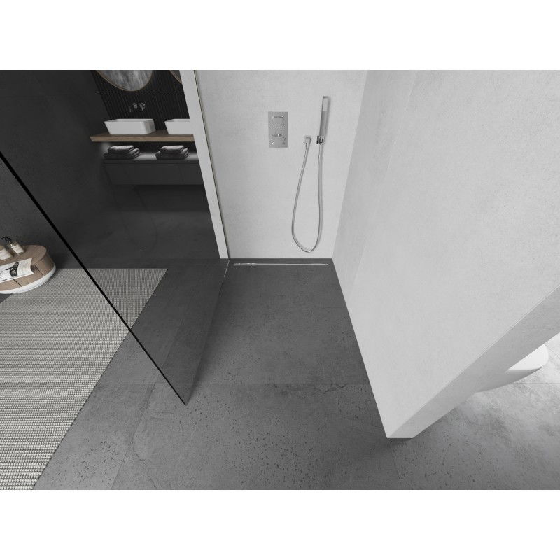 Mexen Kioto L sprchová stěna Walk-in 50 x 200 cm, transparentní, kartáčovaný nikl - 800-050-103-97-00