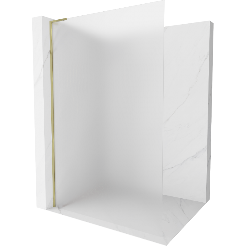 Mexen Kioto L sprchová stěna Walk-in 100 x 200 cm, mrazivá, zlatá - 800-100-103-50-30