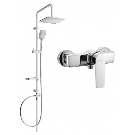 Mexen Sven nástěnná sprchová sada s dešťovou sprchou a sprchovou baterií Lynx, chrom - 745940262-00