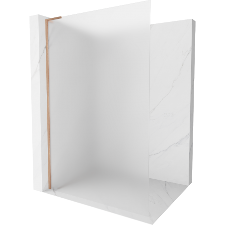 Mexen Kioto L sprchová stěna Walk-in 90 x 200 cm, matná, kartáčovaná měď - 800-090-103-65-30