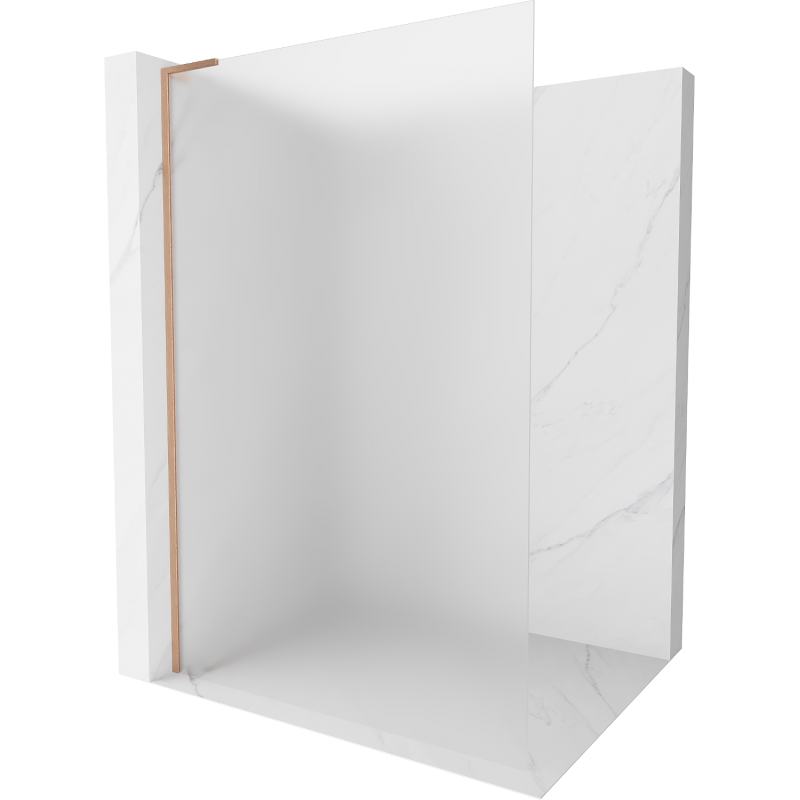 Mexen Kioto L sprchová stěna Walk-in 120 x 200 cm, matné sklo, kartáčovaná měď - 800-120-103-65-30