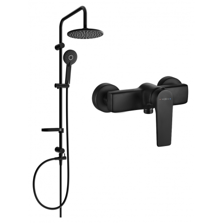 Mexen Carl povrchová sprchová sada s dešťovou sprchou a sprchovou baterií Lynx, černá - 745940240-70
