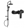 Mexen Carl povrchová sprchová sada s dešťovou sprchou a sprchovou baterií Lynx, černá - 745940240-70