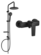 Mexen Carl povrchová sprchová sada s dešťovou sprchou a sprchovou baterií Lynx, černá - 745940240-70