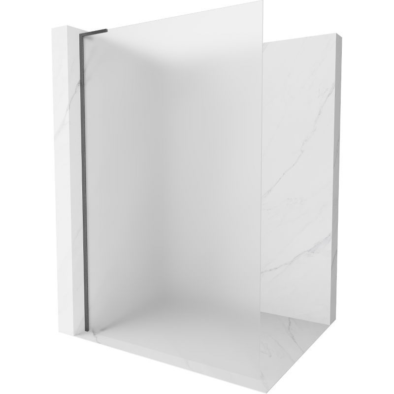 Mexen Kioto L sprchová stěna Walk-in 110 x 200 cm, mráz, kartáčovaná šedá zbraň - 800-110-103-66-30