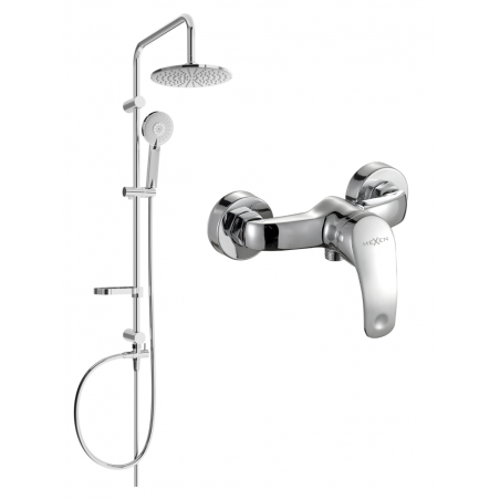 Mexen Carl nástěnná sprchová sada s dešťovou sprchou a sprchovou baterií Fabia, chrom - 746540240-00