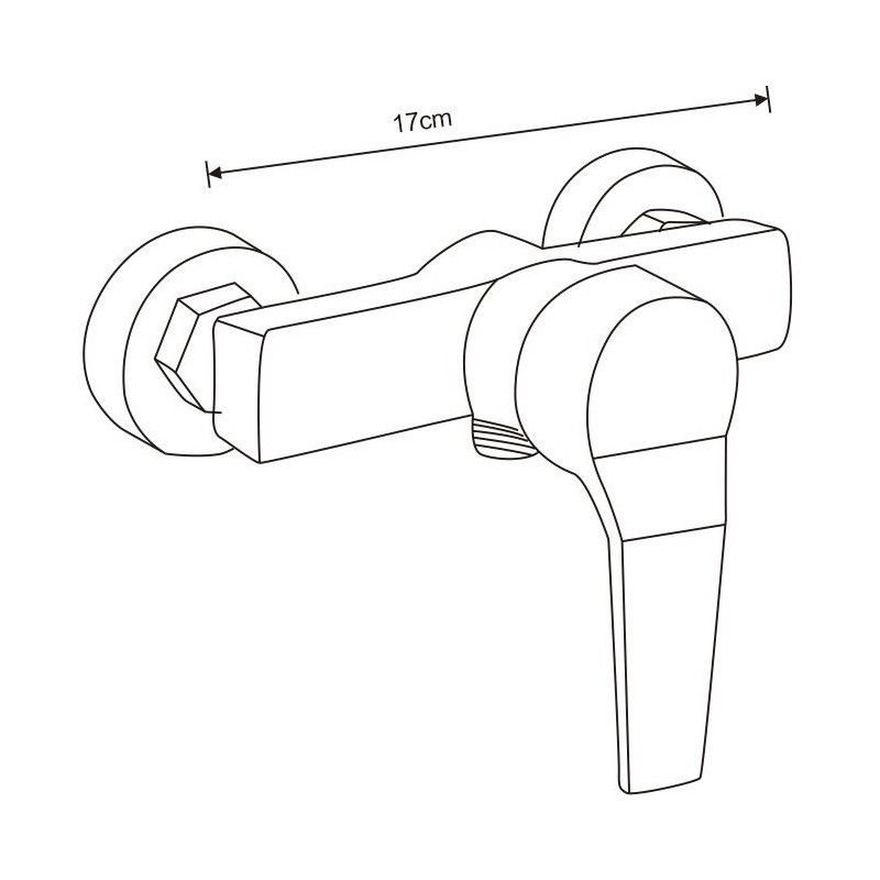 Mexen Tord nástěnná sprchová souprava s dešťovou sprchou a sprchovou baterií Caro, chrom - 746640200-00