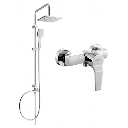 Mexen Tord nástěnná sprchová souprava s dešťovou sprchou a sprchovou baterií Caro, chrom - 746640200-00