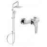 Mexen Tord nástěnná sprchová souprava s dešťovou sprchou a sprchovou baterií Caro, chrom - 746640200-00