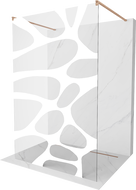 Mexen Kioto volně stojící sprchová stěna 110 x 200 cm, bílá vlna 8 mm, kartáčovaná měď - 800-110-002-65-97