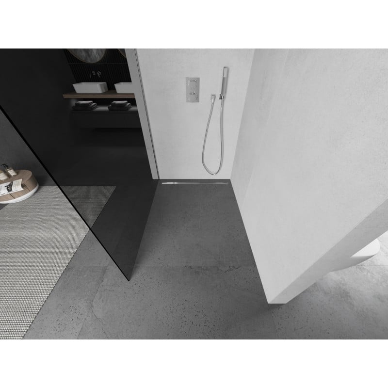 Mexen Kioto L sprchová stěna Walk-in 120 x 200 cm, grafit, chrom - 800-120-103-01-40