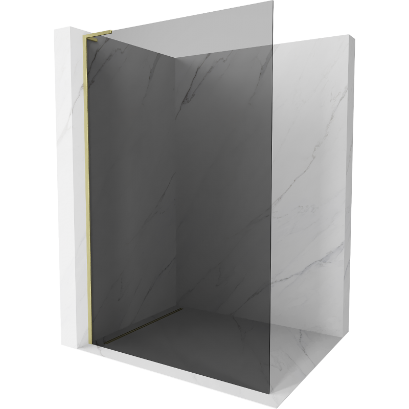 Mexen Kioto L sprchová stěna Walk-in 120 x 200 cm, grafit, zlatá kartáčovaná - 800-120-103-55-40