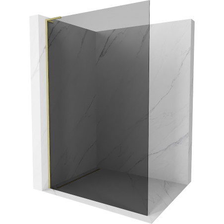 Mexen Kioto L sprchová stěna Walk-in 120 x 200 cm, grafit, zlatá kartáčovaná - 800-120-103-55-40