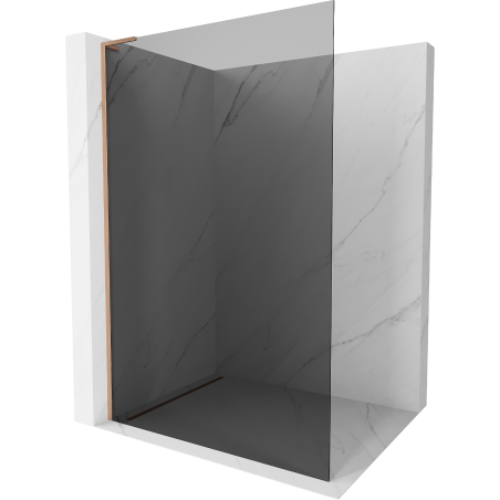 Mexen Kioto L sprchová stěna Walk-in 70 x 200 cm, grafit, kartáčovaná měď - 800-070-103-65-40