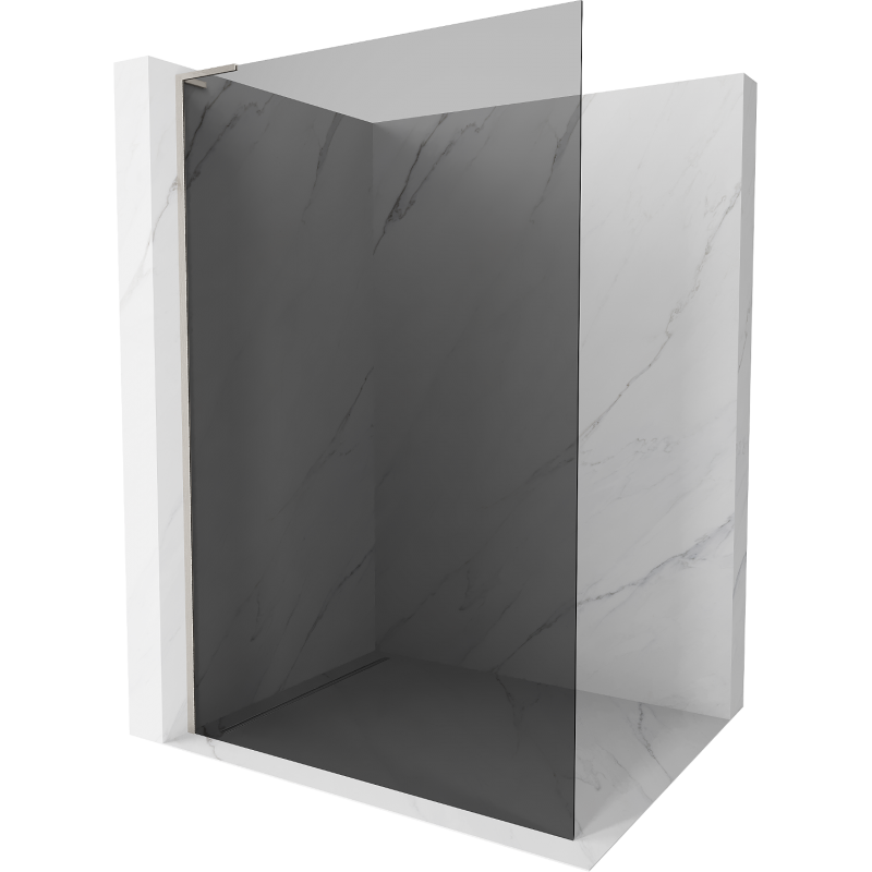 Mexen Kioto L sprchová stěna Walk-in 100 x 200 cm, grafit, kartáčovaný nikl - 800-100-103-97-40