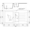 Mexen Matias granitový dřez 1,5-komorový s odkapávačem a kuchyňskou baterií Telma, béžový - 6502-69-670200-69