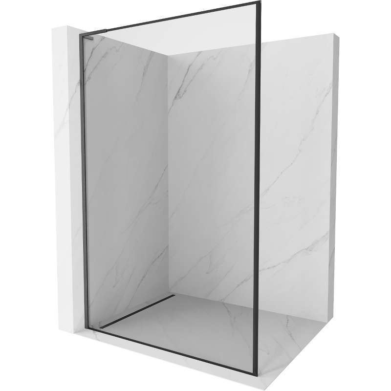 Mexen Kioto L sprchová stěna Walk-in 80 x 200 cm, černý rám, gun gray kartáčovaný - 800-080-103-66-70