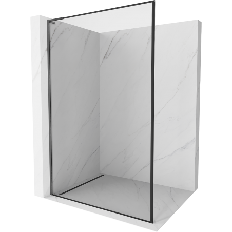 Mexen Kioto L sprchová stěna Walk-in 110 x 200 cm, černý rámeček, gun gray kartáčovaný - 800-110-103-66-70