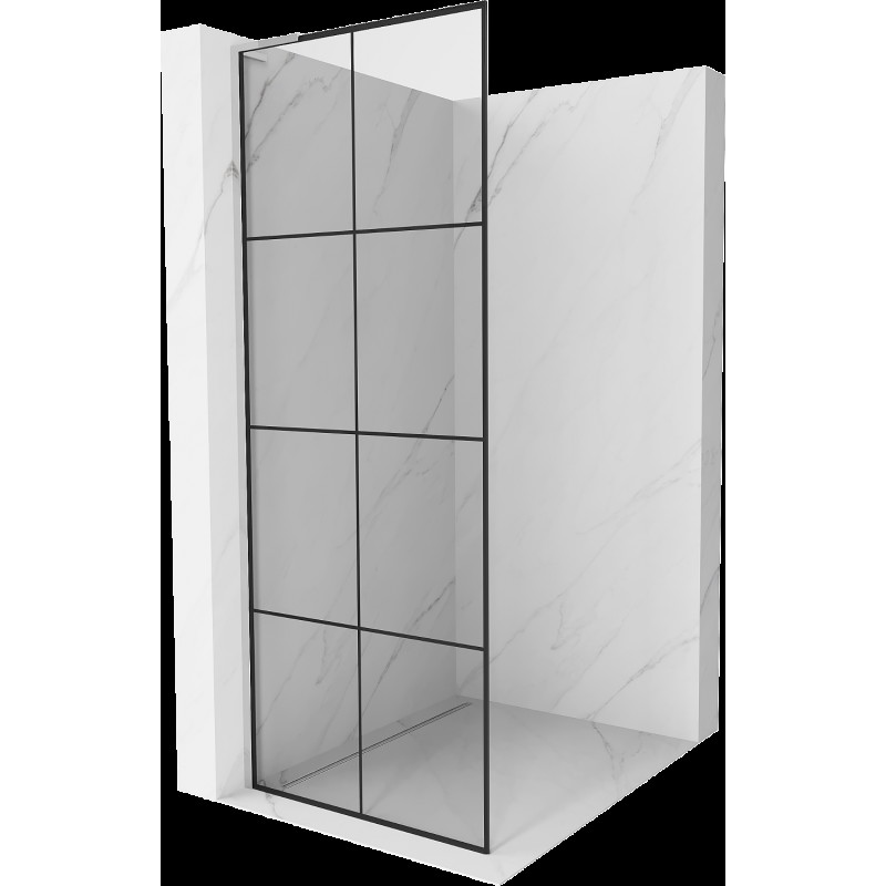 Mexen Kioto L sprchová stěna Walk-in 80 x 200 cm, černý vzor, chrom - 800-080-103-01-77