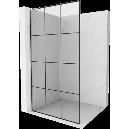 Mexen Kioto L sprchová stěna Walk-in 100 x 200 cm, černý vzor, chrom - 800-100-103-01-77