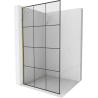 Mexen Kioto L sprchová stěna Walk-in 120 x 200 cm, černá mřížka, zlatá - 800-120-103-50-77