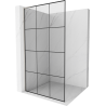 Mexen Kioto L sprchová stěna Walk-in 100 x 200 cm, černá mřížka, kartáčovaný nikl - 800-100-103-97-77