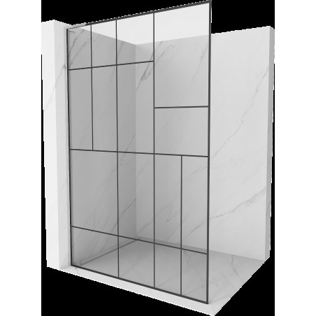 Mexen Kioto L sprchová stěna Walk-in 100 x 200 cm, černý vzor, chrom - 800-100-103-01-78