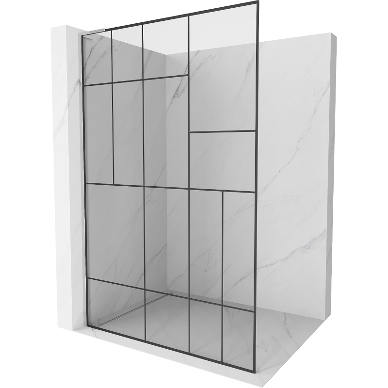 Mexen Kioto L sprchová stěna Walk-in 120 x 200 cm, černý vzor, chrom - 800-120-103-01-78