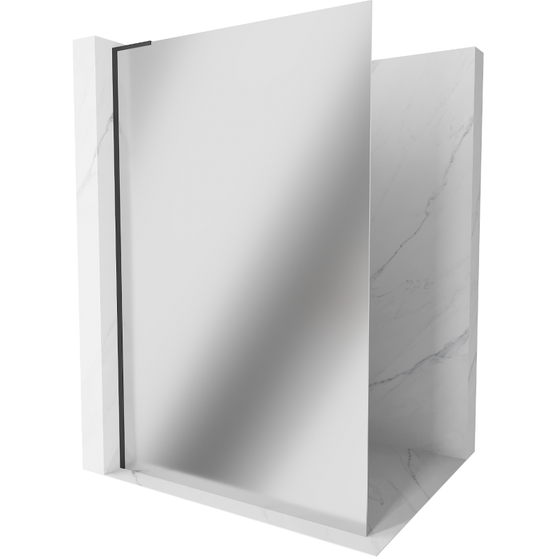 Mexen Kioto L sprchová stěna Walk-in 70 x 200 cm, zrcadlo, černá - 800-070-103-70-50