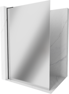 Mexen Kioto L sprchová stěna Walk-in 70 x 200 cm, zrcadlo, černá - 800-070-103-70-50