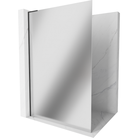 Mexen Kioto L Sprchová stěna Walk-in 120 x 200 cm, zrcadlo, černá - 800-120-103-70-50