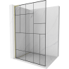 Mexen Kioto L sprchová stěna Walk-in 100 x 200 cm, černý vzor, zlatá kartáčovaná - 800-100-103-55-78