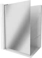 Mexen Kioto L sprchová stěna Walk-in 110 x 200 cm, zrcadlo, gun gray kartáčovaný - 800-110-103-66-50