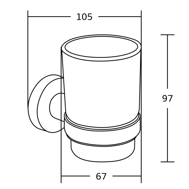 Mexen Tiber kelímek na kartáčky, chrom - 7050538-00