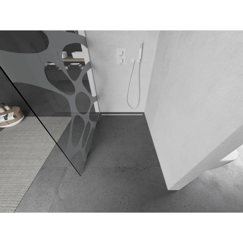 Mexen Kioto L sprchová stěna Walk-in 80 x 200 cm, bílá vlna, bílá - 800-080-103-20-97