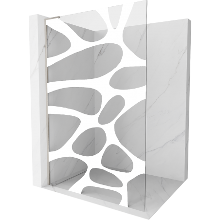 Mexen Kioto L sprchová stěna Walk-in 110 x 200 cm, bílá vlna, kartáčovaný nikl - 800-110-103-97-97
