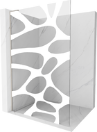 Mexen Kioto L sprchová stěna Walk-in 110 x 200 cm, bílá vlna, kartáčovaný nikl - 800-110-103-97-97