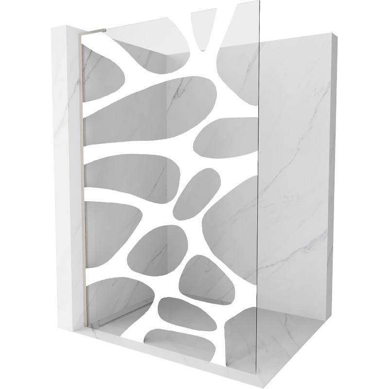 Mexen Kioto L sprchová stěna Walk-in 70 x 200 cm, bílá vlna, kartáčovaný nikl - 800-070-103-97-97