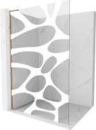 Mexen Kioto L sprchová stěna Walk-in 90 x 200 cm, bílá vlna, růžové zlato - 800-090-103-60-97