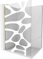 Mexen Kioto L sprchová stěna Walk-in 120 x 200 cm, bílá vlna, zlatá - 800-120-103-50-97