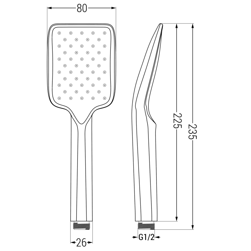 Mexen R-62 sprchová hlavice 1-funkční, chrom - 79562-00
