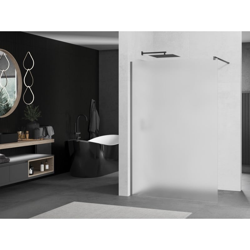 Mexen Kioto sprchová stěna Walk-in 90 x 200 cm, matné sklo 8 mm, gun metal - 800-090-101-95-30