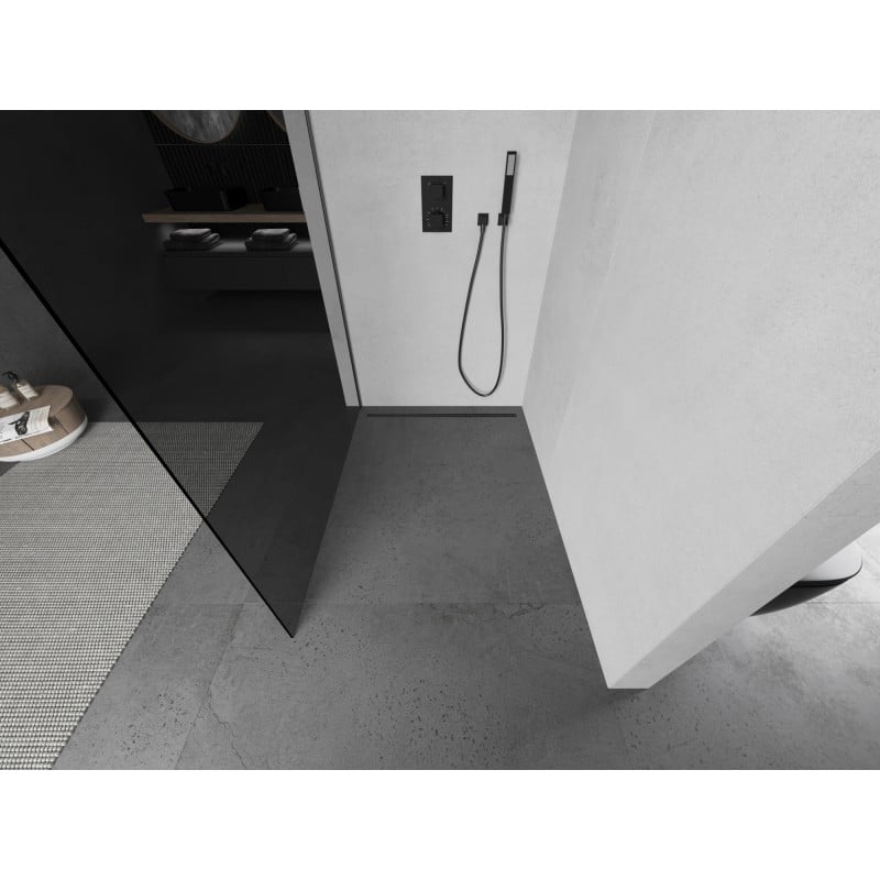 Mexen Kioto sprchová stěna Walk-in 70 x 200 cm, grafit 8 mm, gun metal - 800-070-101-95-40